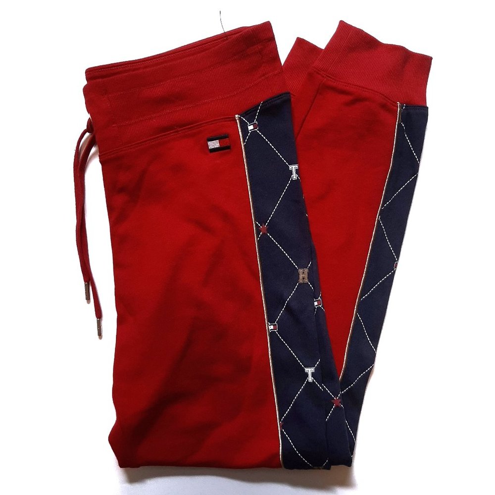 Tommy Hilfiger NWOT Red & Navy Joggers SZ M